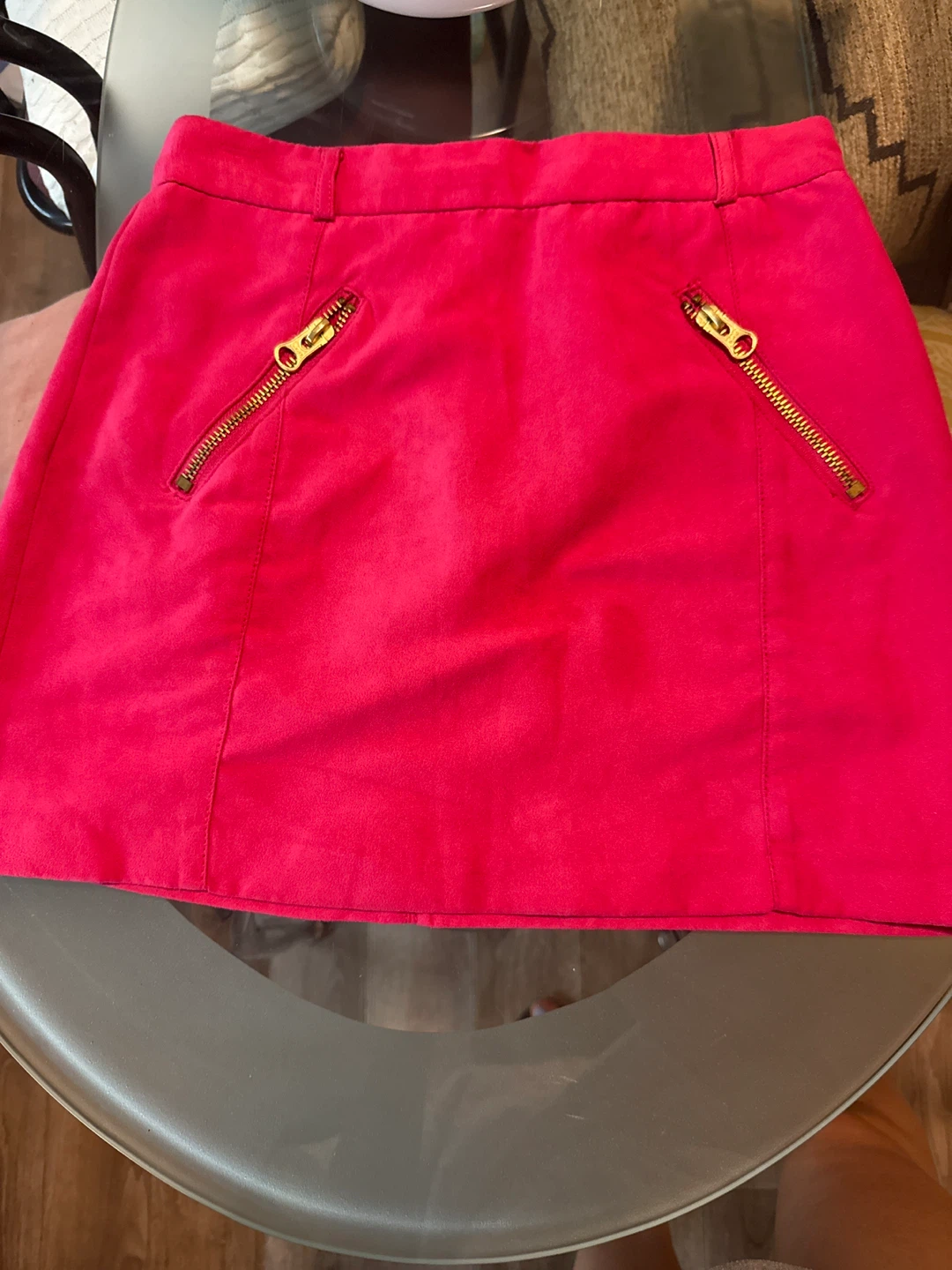 H&M DIVIDED Pink Suede-Look Mini Skirt