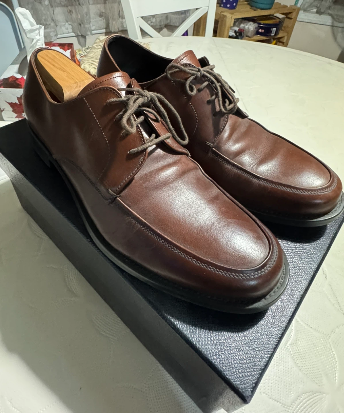 Prada Brown Leather Derby Shoes