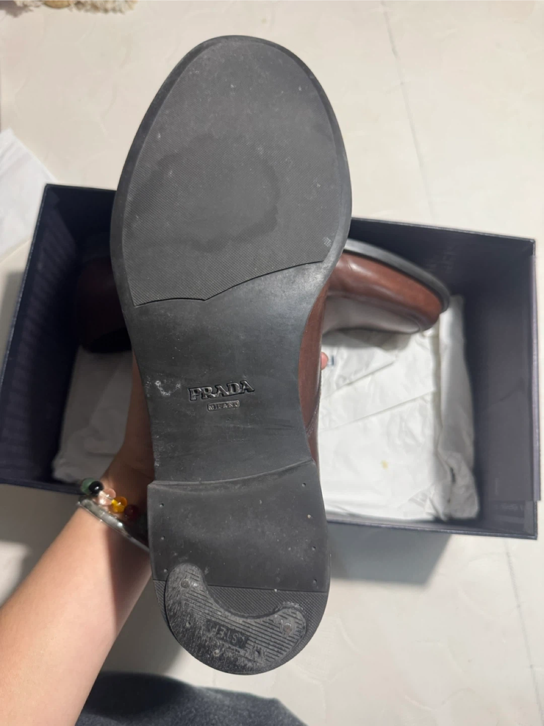 Prada Brown Leather Derby Shoes - photo 5