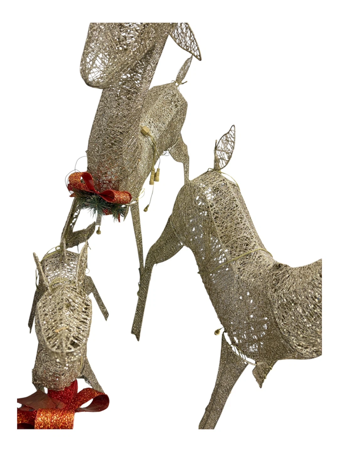 Set of Three Lighted Christmas Reindeer