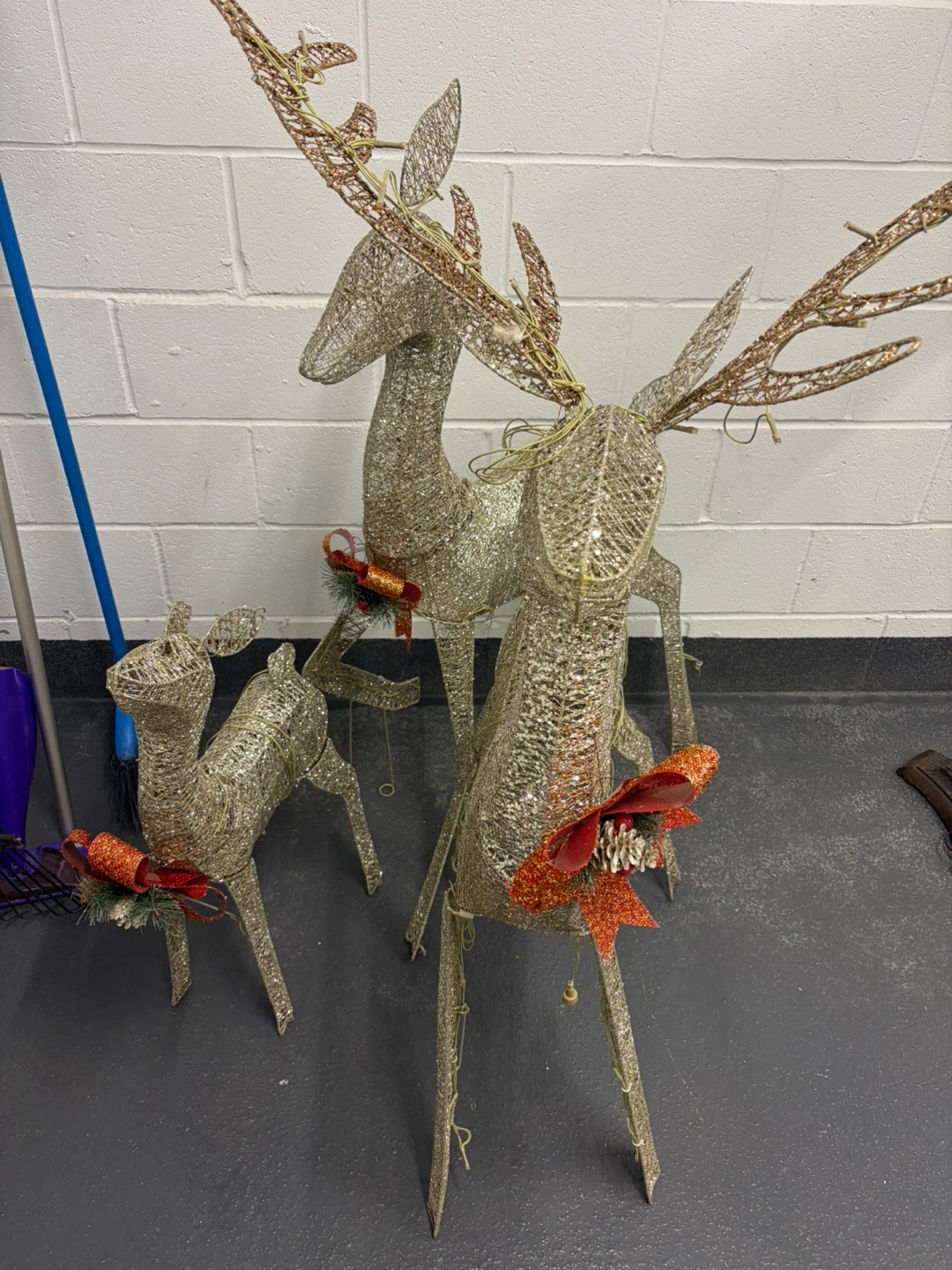 Set of Three Lighted Christmas Reindeer - photo 4