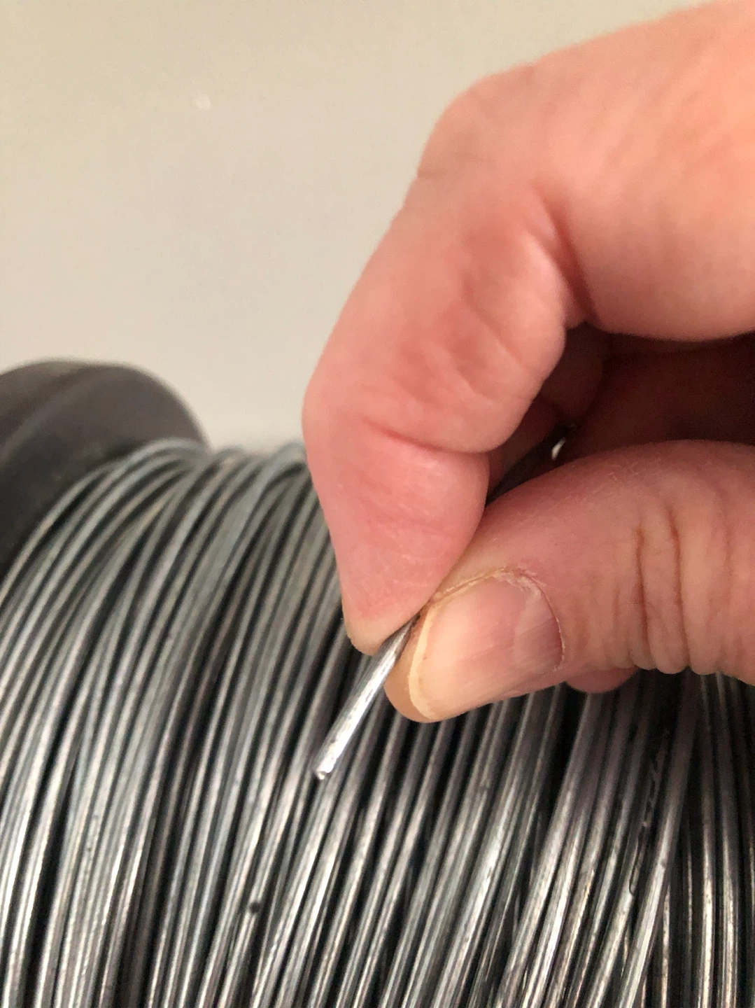 Spool of galvanized wire