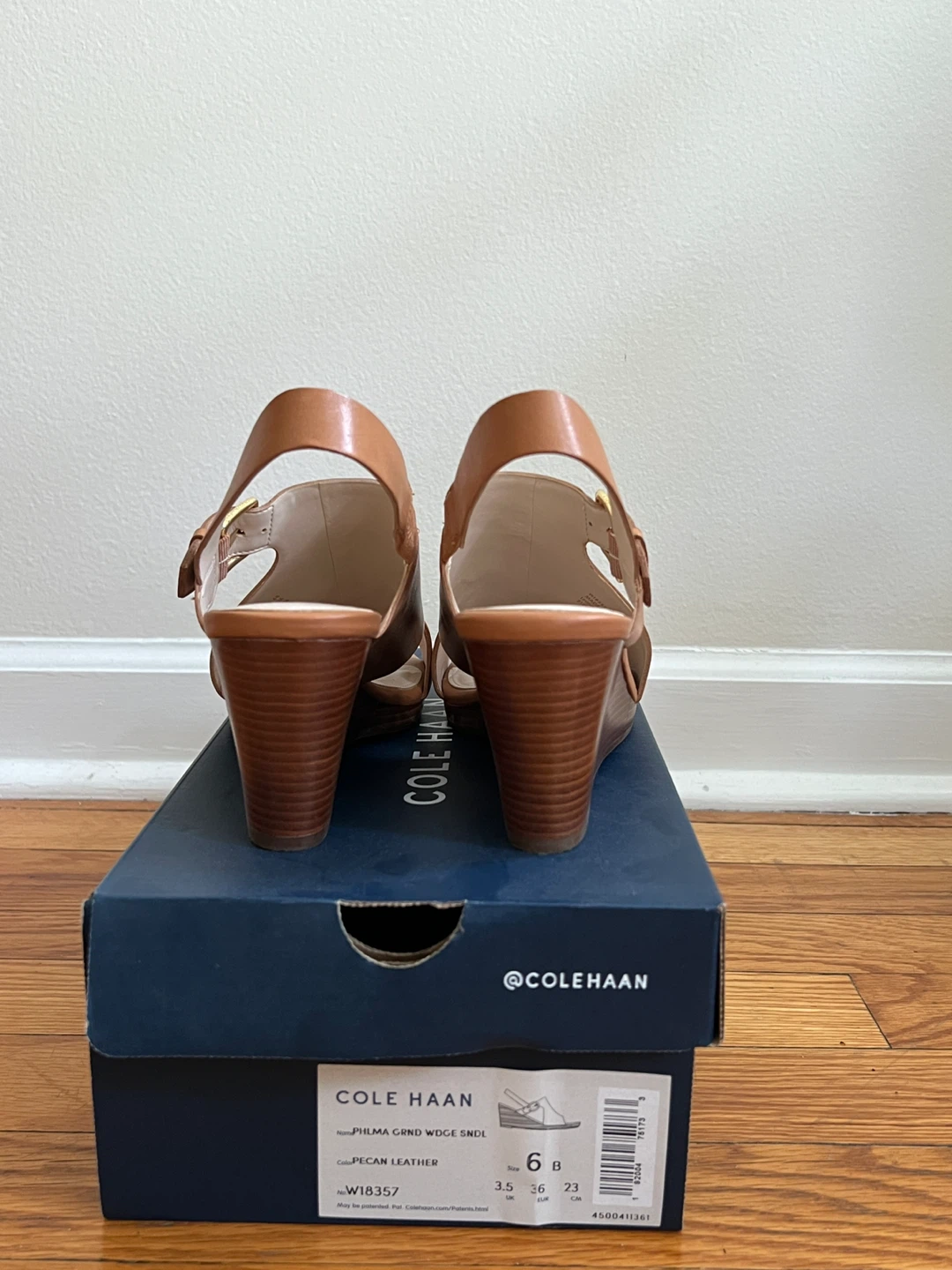 Cole Haan Pecan Leather Wedge Sandals - photo 4