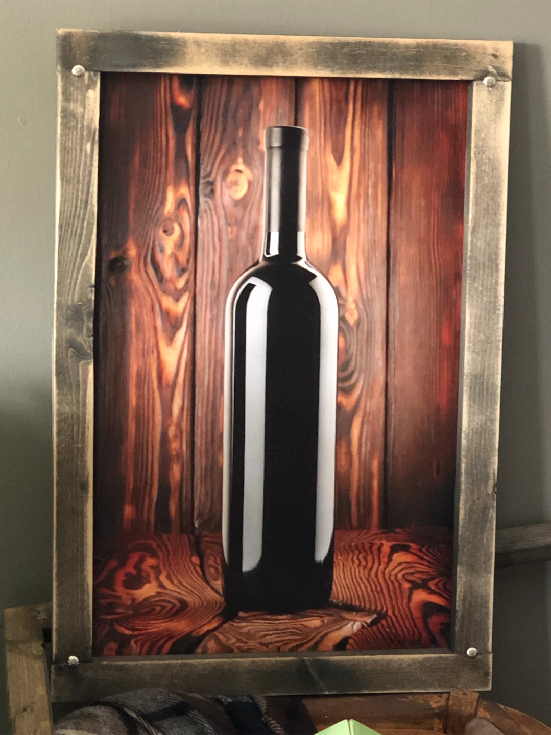 Wooden Framed Wine Bottle Art Print