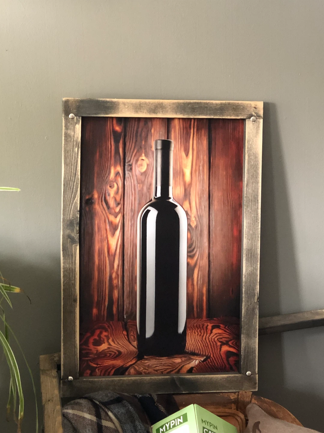 Wooden Framed Wine Bottle Art Print - photo 2