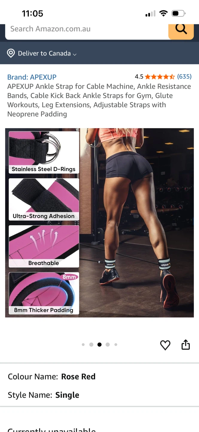 APEXUP Ankle Strap for Cable Machine - Rose Red