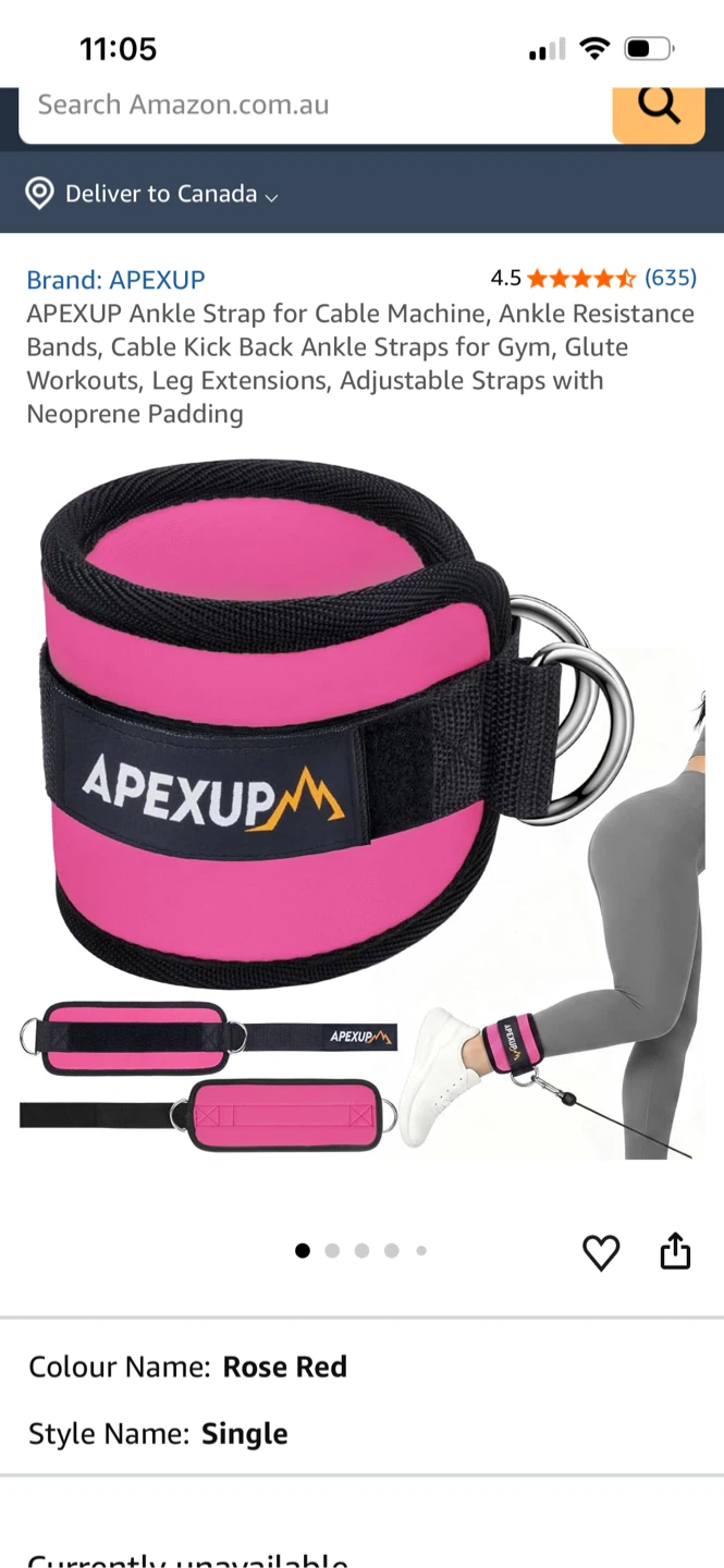 APEXUP Ankle Strap for Cable Machine - Rose Red - photo 5