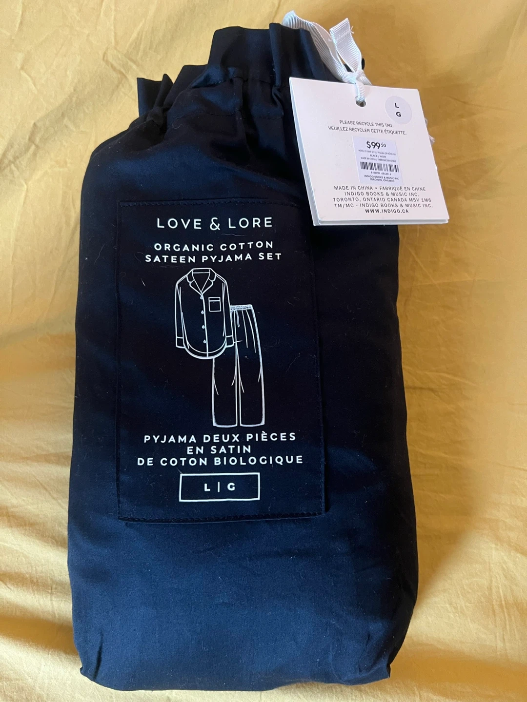 Love & Lore Organic Cotton Sateen Pyjama Set - Large
