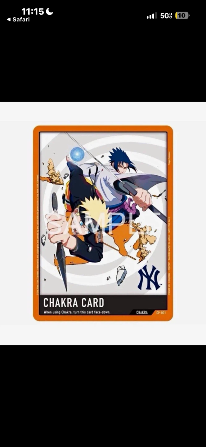 Naruto Chakra Card CP-001 New York Yankees Collaboration
