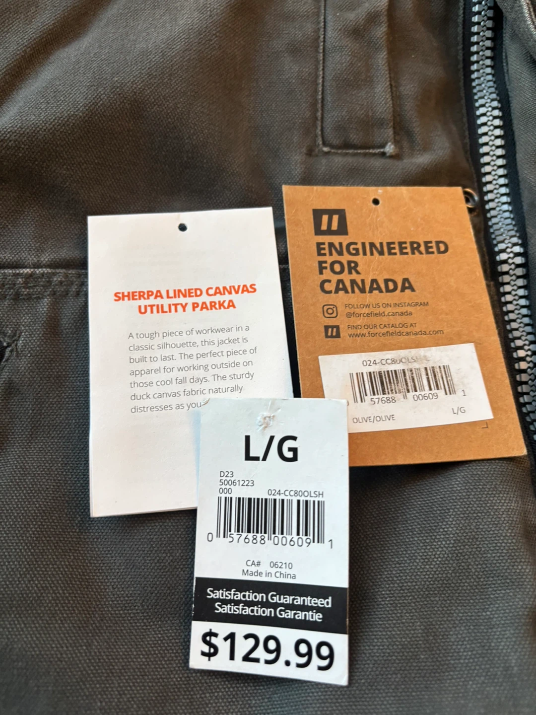 Forcefield Sherpa Lined Canvas Utility Parka Jacket - photo 3
