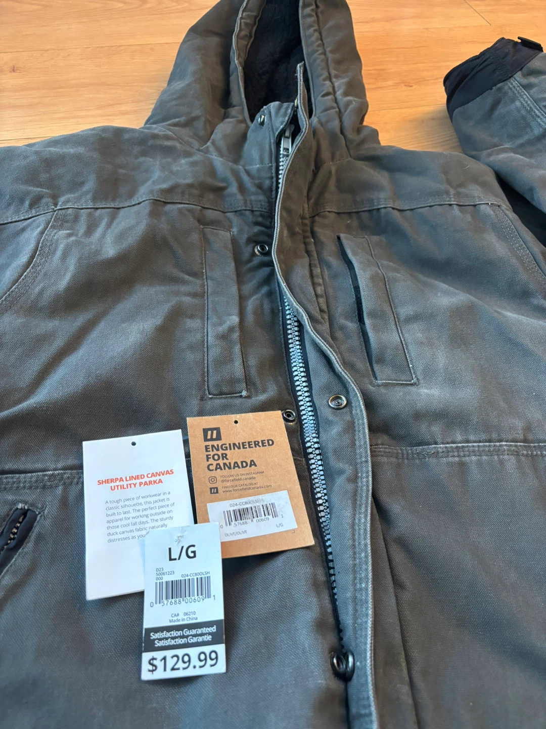 Forcefield Sherpa Lined Canvas Utility Parka Jacket - photo 4