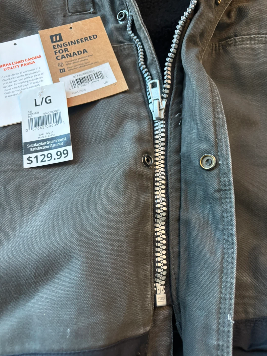 Forcefield Sherpa Lined Canvas Utility Parka Jacket - photo 5