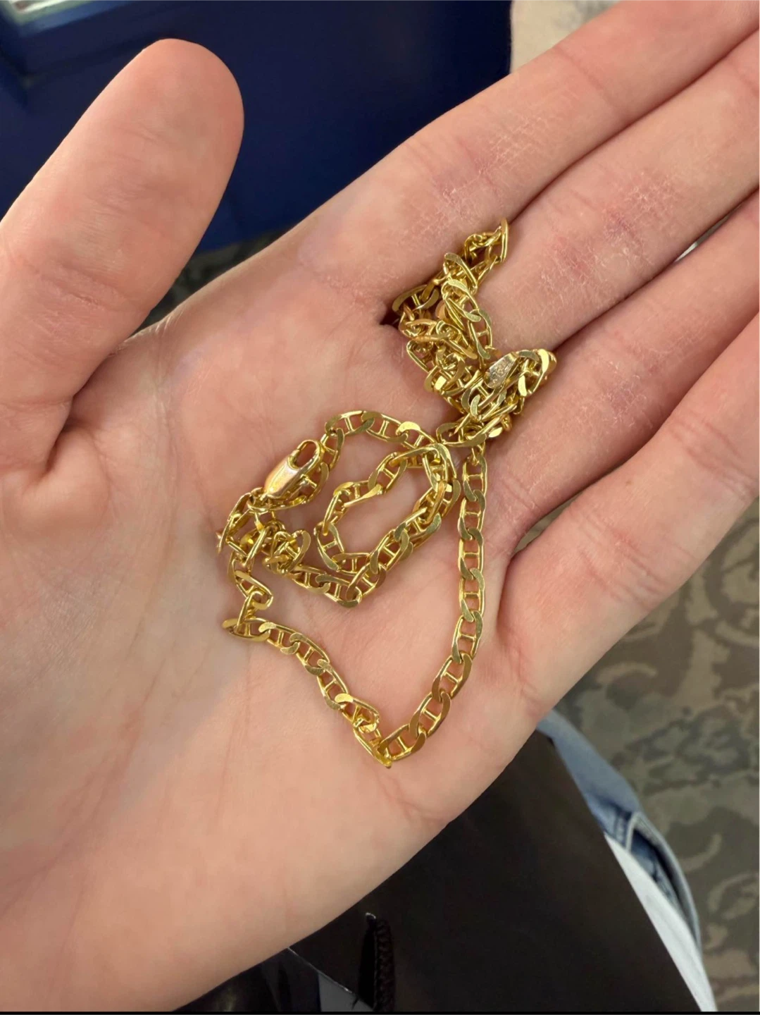 14k solid gold figaro-style link chain - photo 4