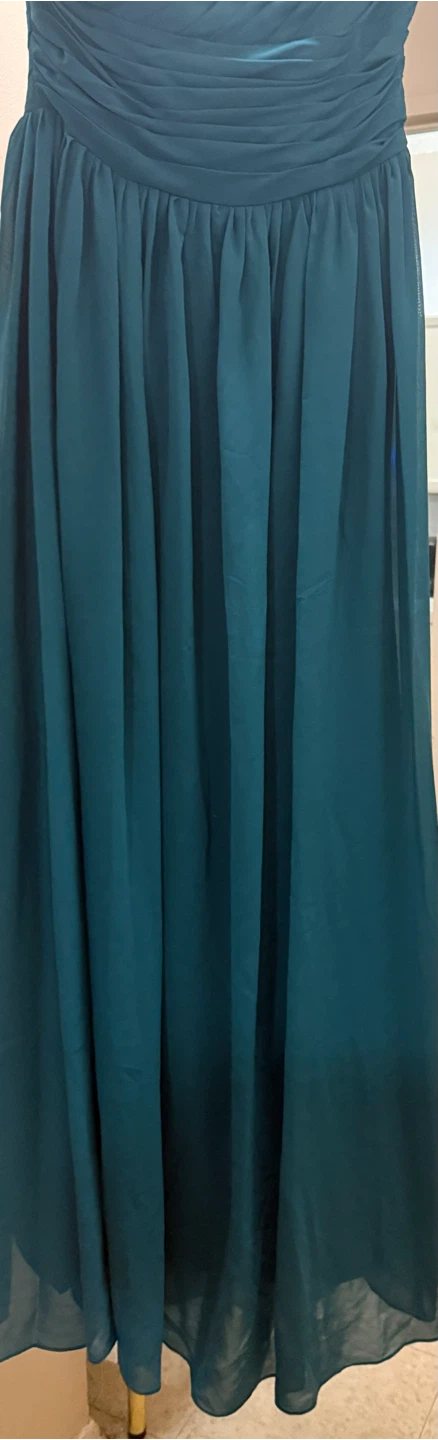 Teal Chiffon One-Shoulder Formal Dress - photo 3
