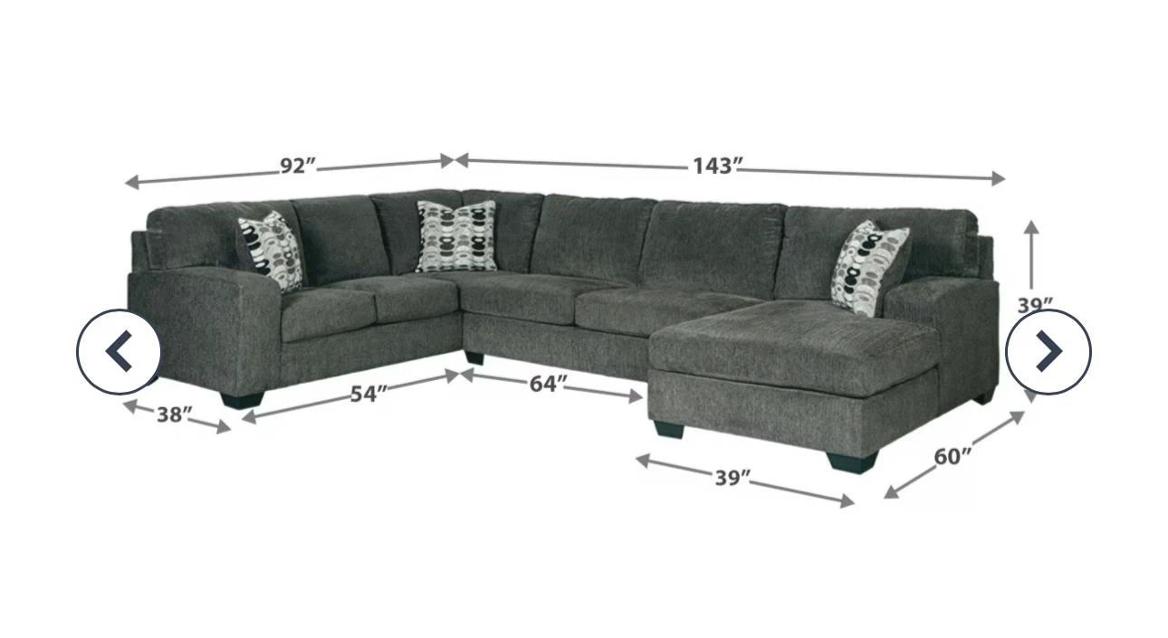 Ashley Dark Grey Sectional Sofa - photo 2