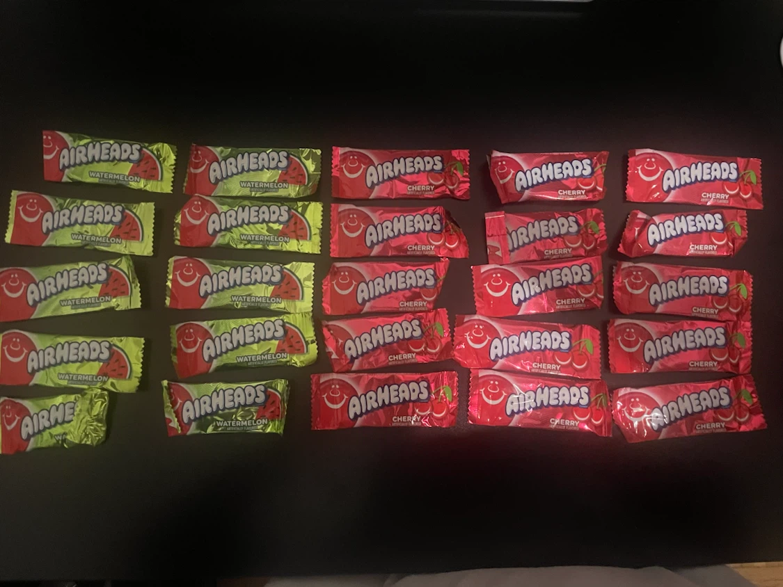 Cherry and watermelon Airheads Candy Bars