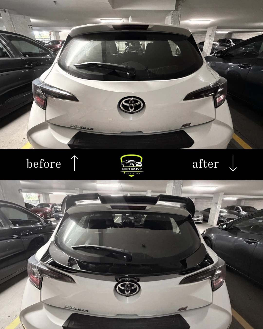Spoiler for Toyota Corolla Hatchback (Top & mid, gloss black) - photo 5