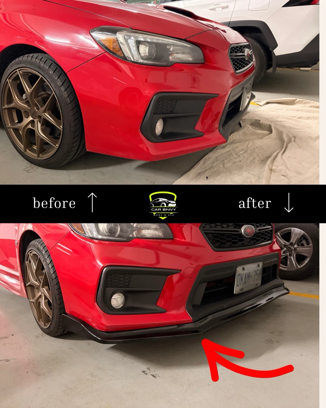 Black Gloss Front Lip for Subaru WRX
