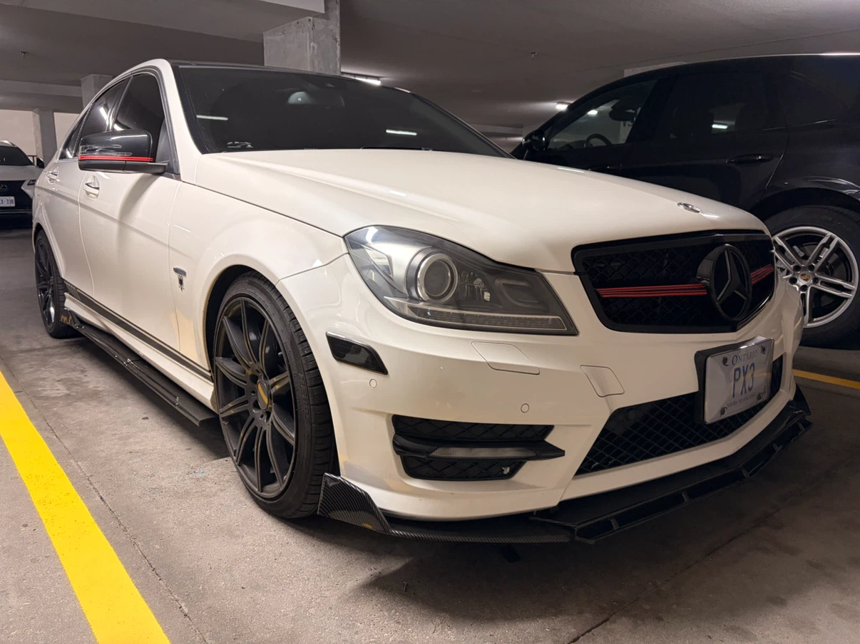 3pc carbon fibre style front lip for mercedes benz