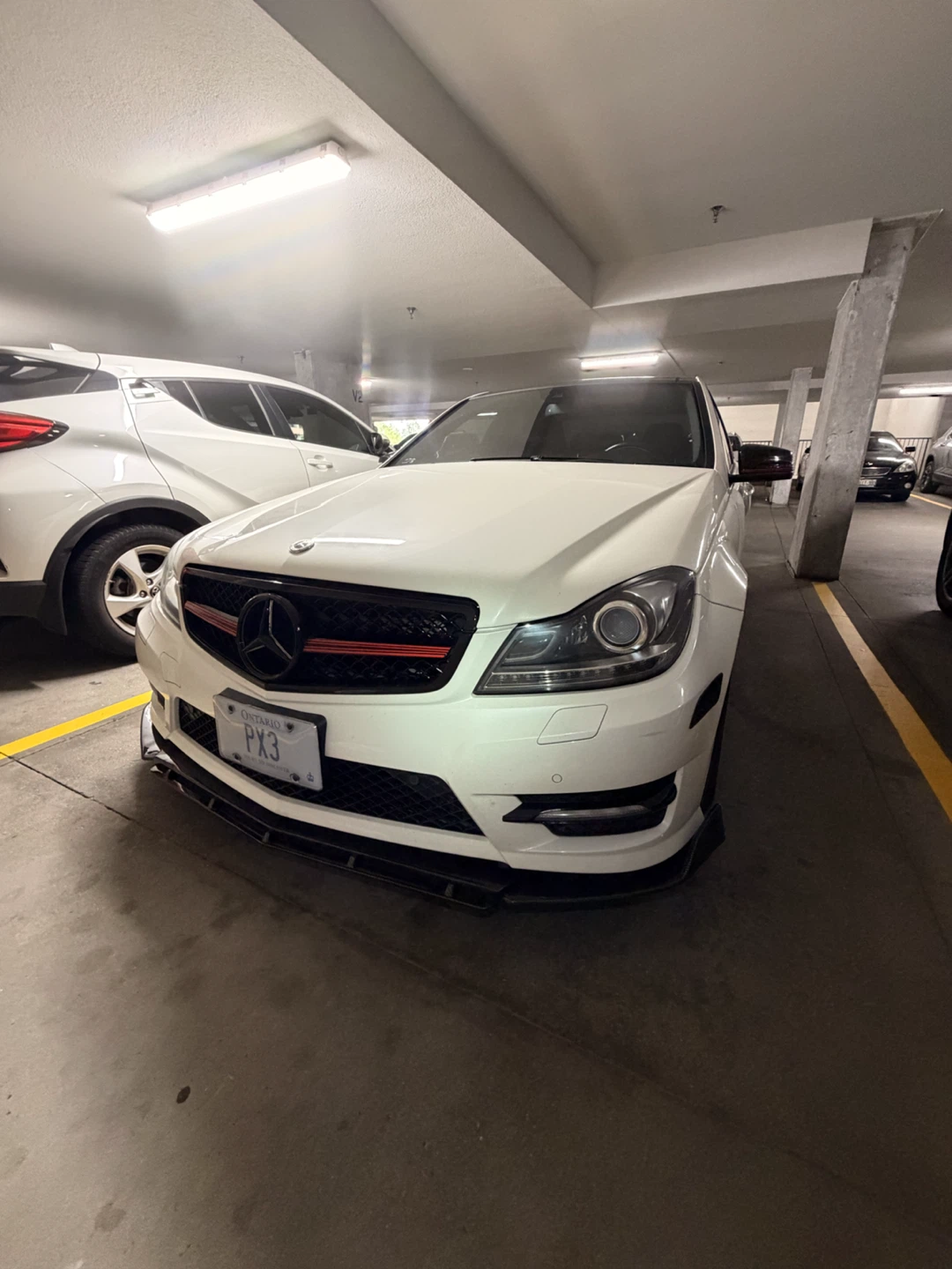 3pc carbon fibre style front lip for mercedes benz - photo 2