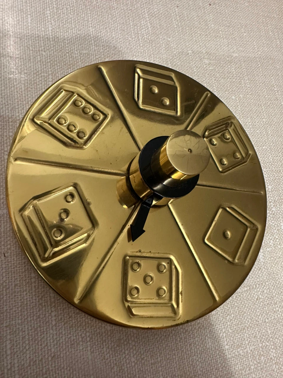 Vintage Brass Dice Spinner Game