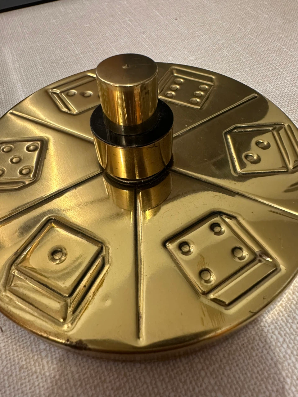 Vintage Brass Dice Spinner Game - photo 2