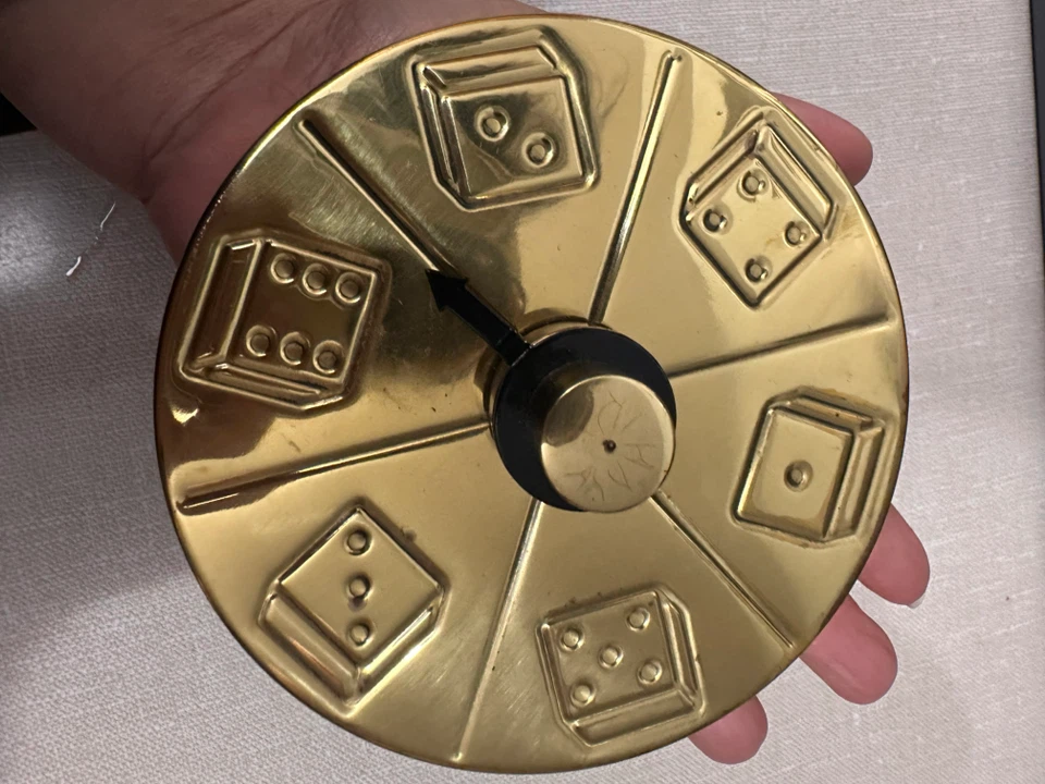 Vintage Brass Dice Spinner Game - photo 4