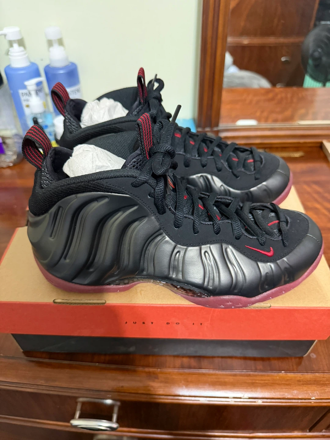 Nike Air Foamposite Pro Black Red Shoes - photo 2