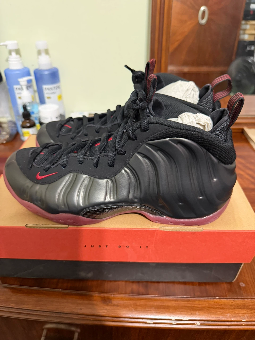 Nike Air Foamposite Pro Black Red Shoes - photo 3