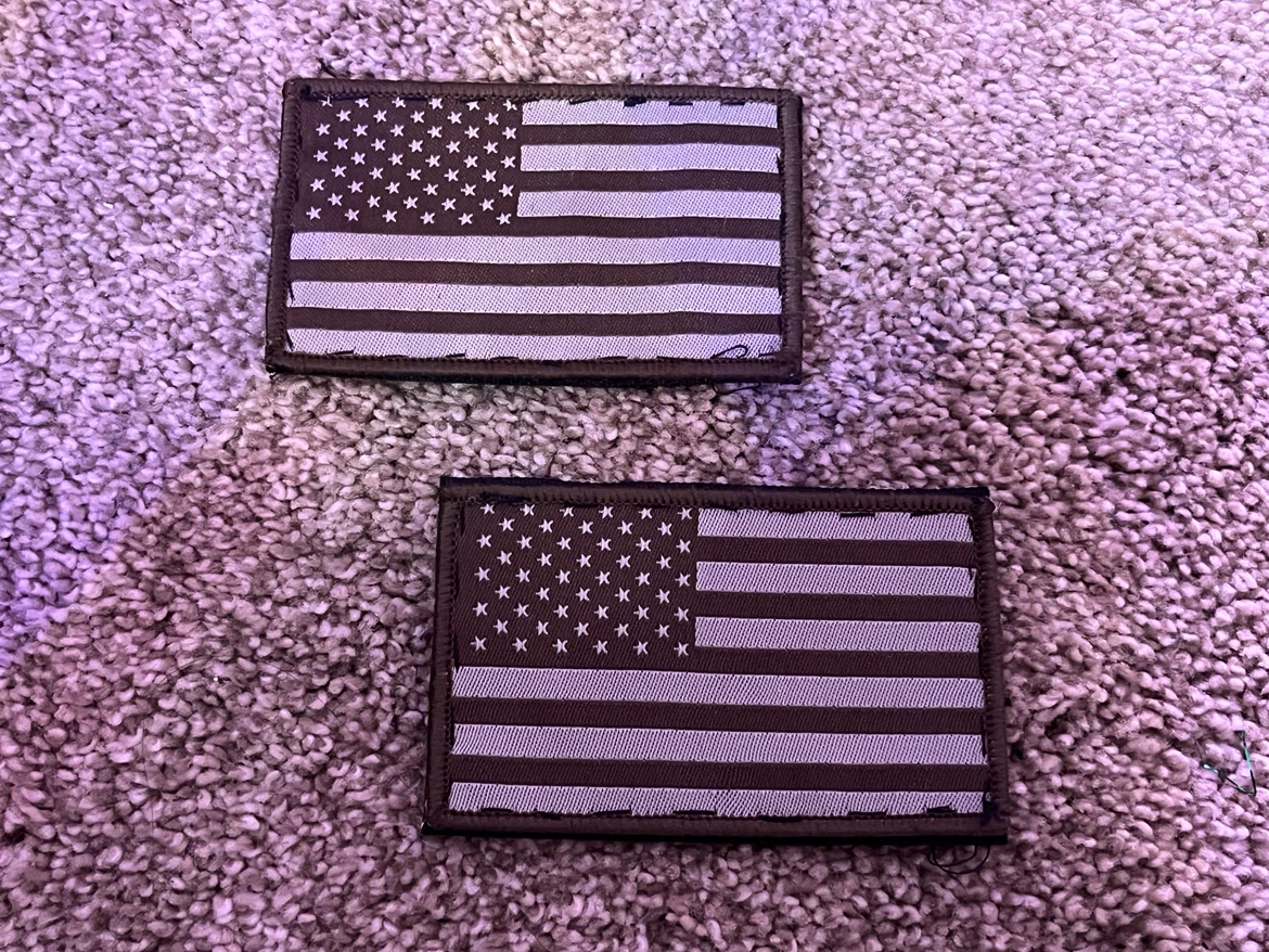 Set of two American flag patches