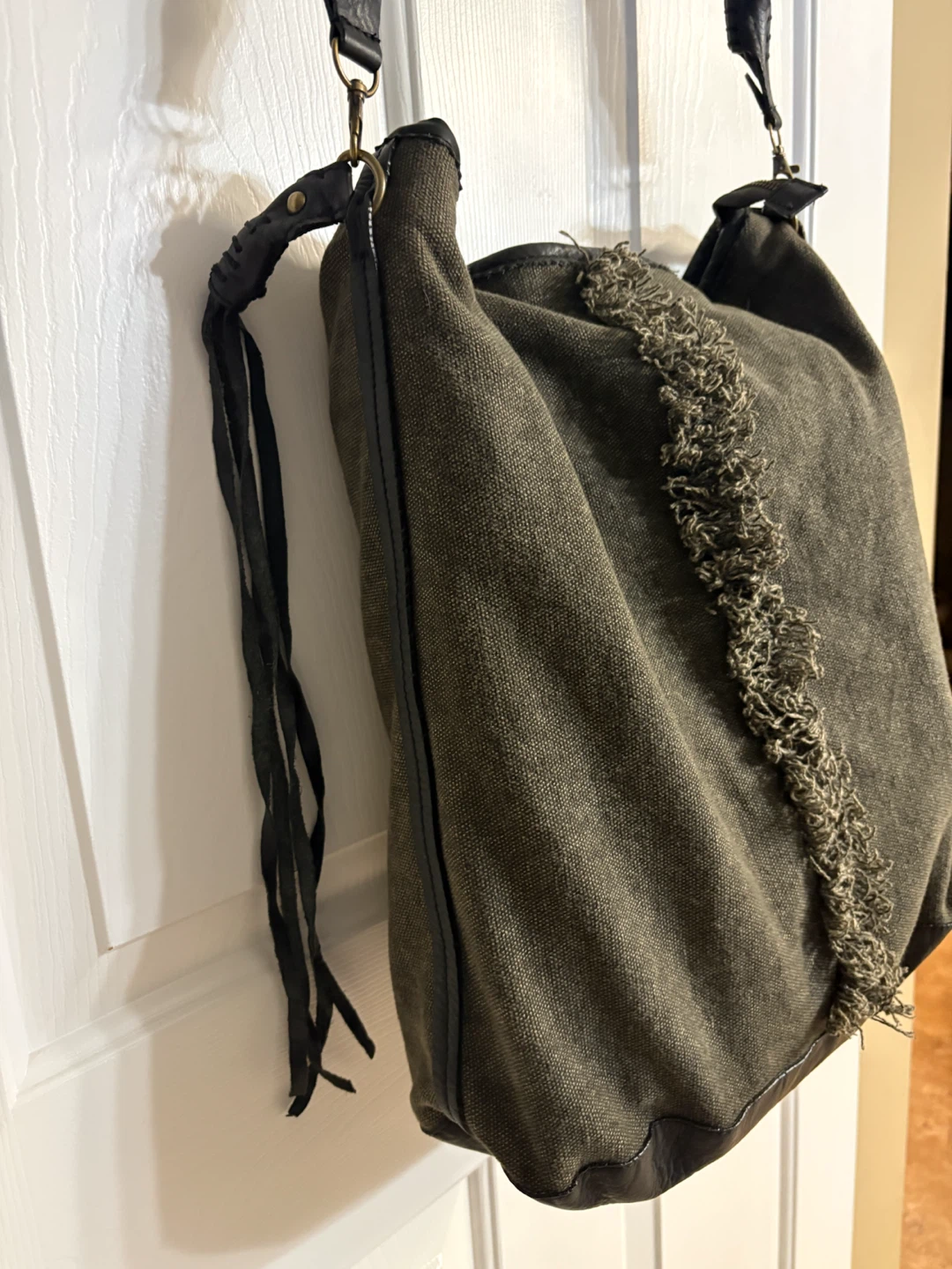 Free People Wilhelmina Olive Green Bucket Bag - photo 5