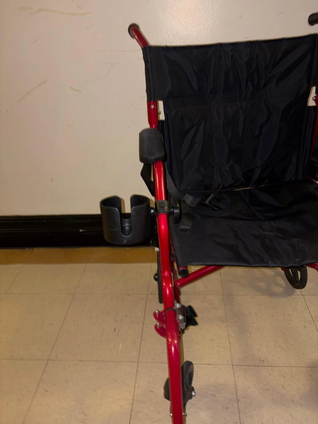 Medline Folding Transport Wheelchair in Red - photo 3