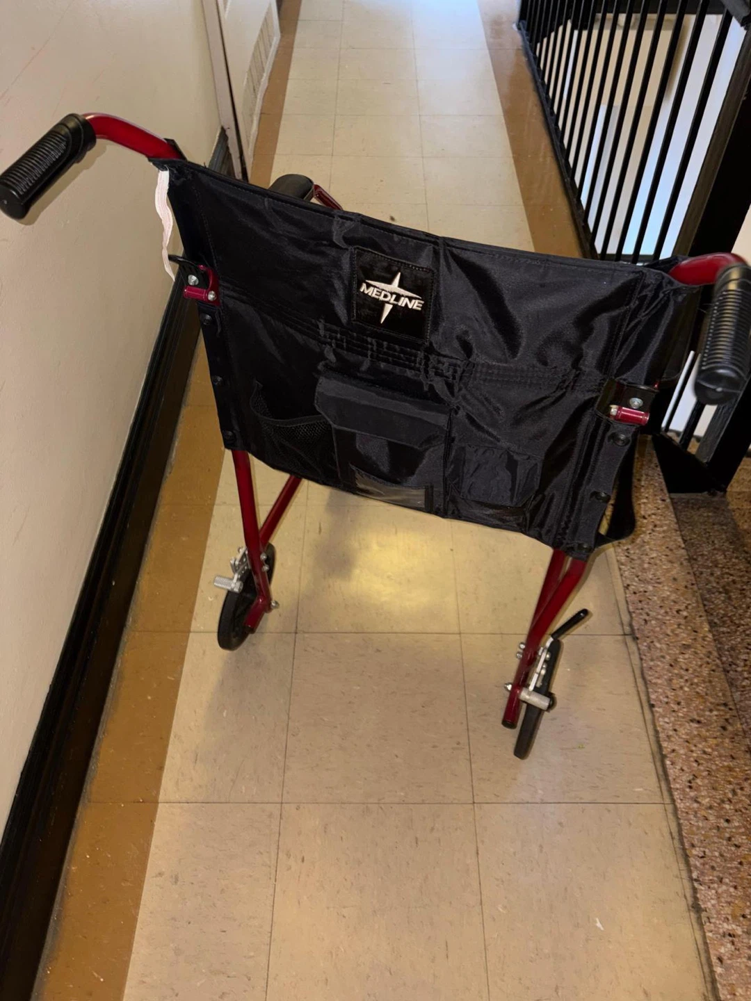Medline Folding Transport Wheelchair in Red - photo 5