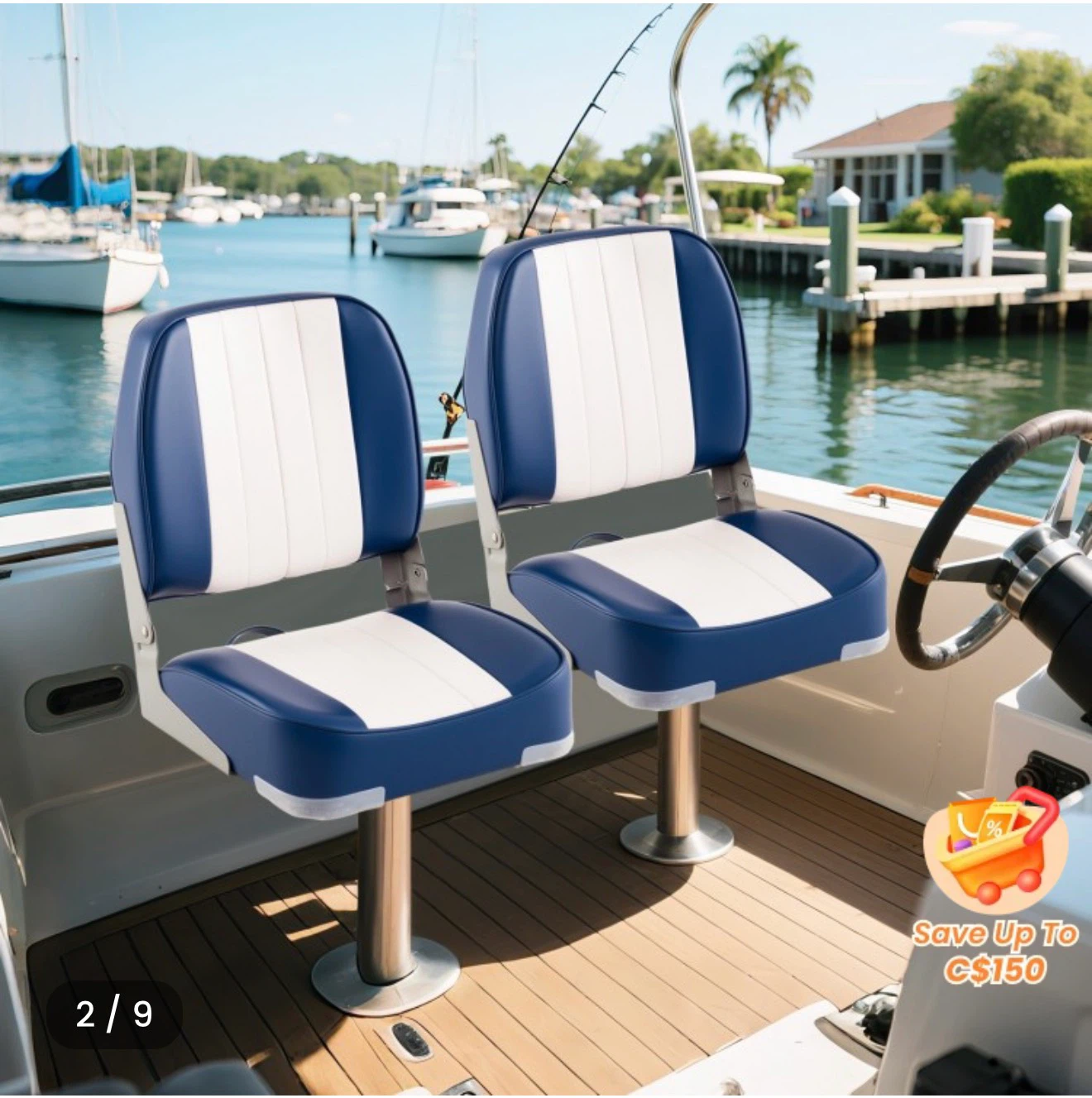 Red Folding Marine Boat Seats - photo 2