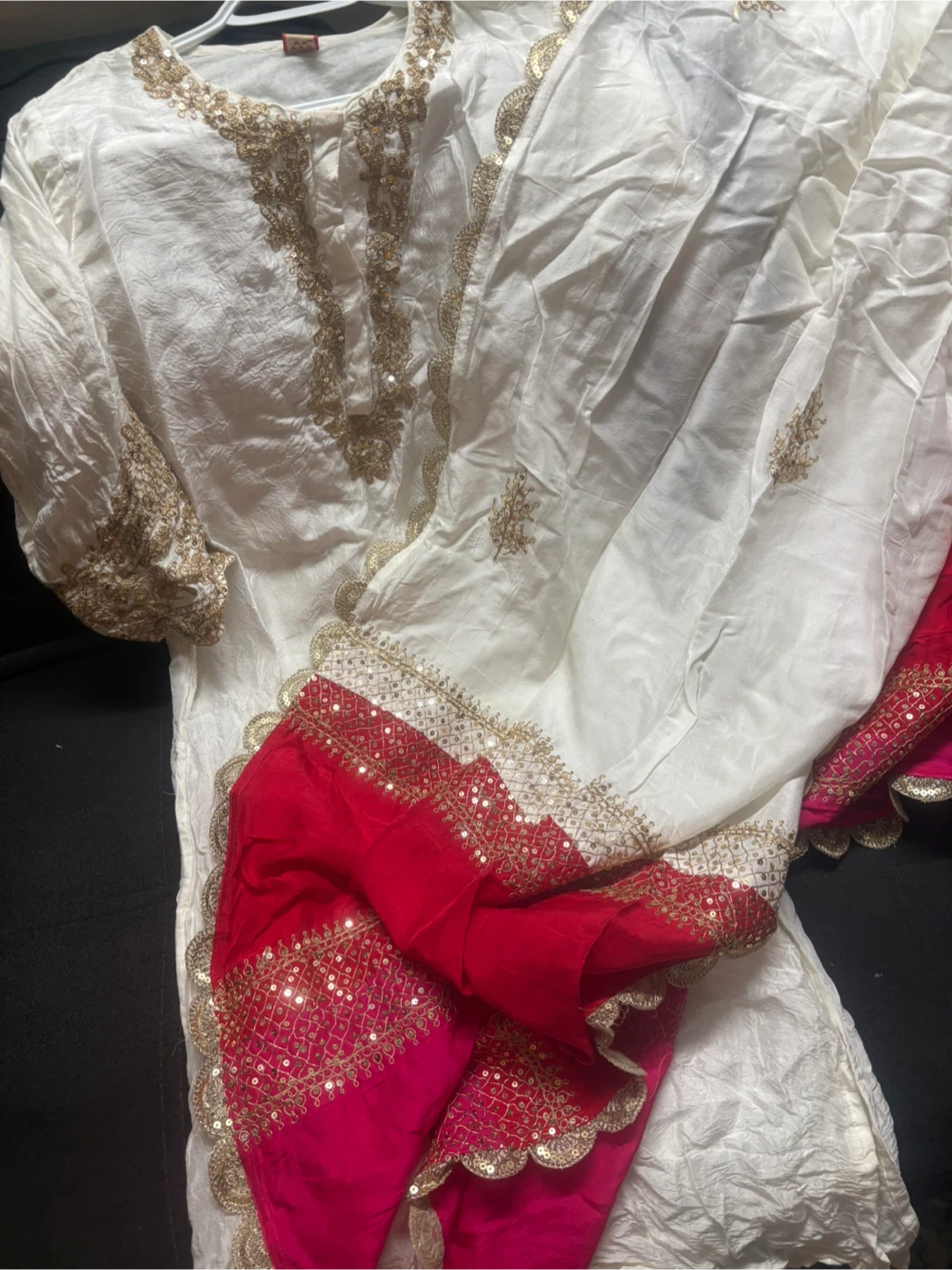 White Kurta with Gold Embroidery