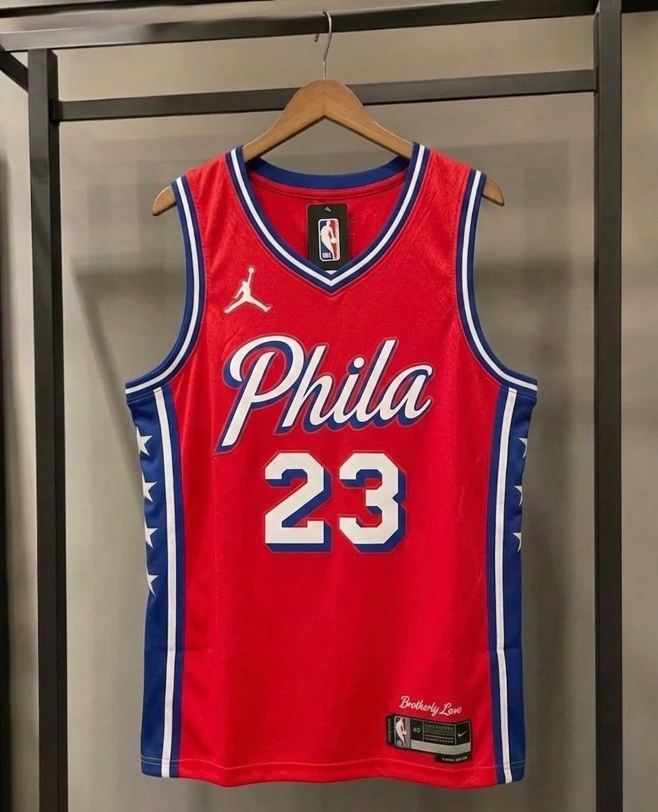 LeBron James Red Philadelphia 76ers Fast Break Jersey - photo 2