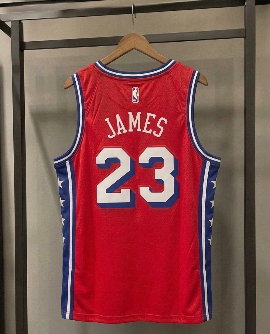 LeBron James Red Philadelphia 76ers Fast Break Jersey - photo 3