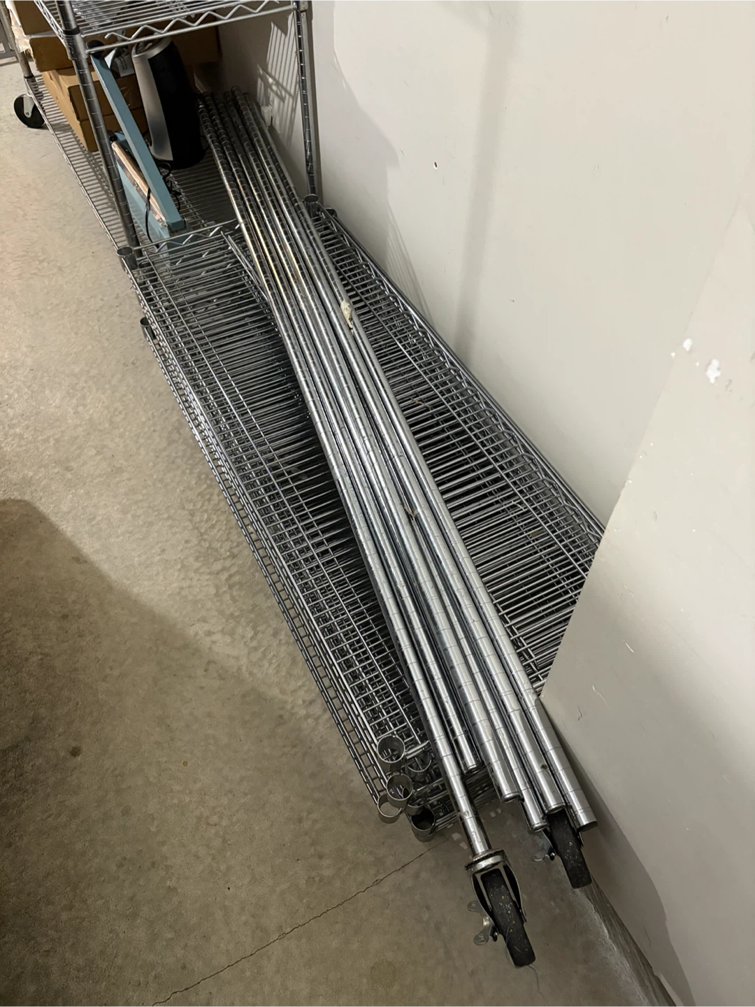 A set of 2 Costco Chrome Wire Shelving Unit with Wheels - photo 3