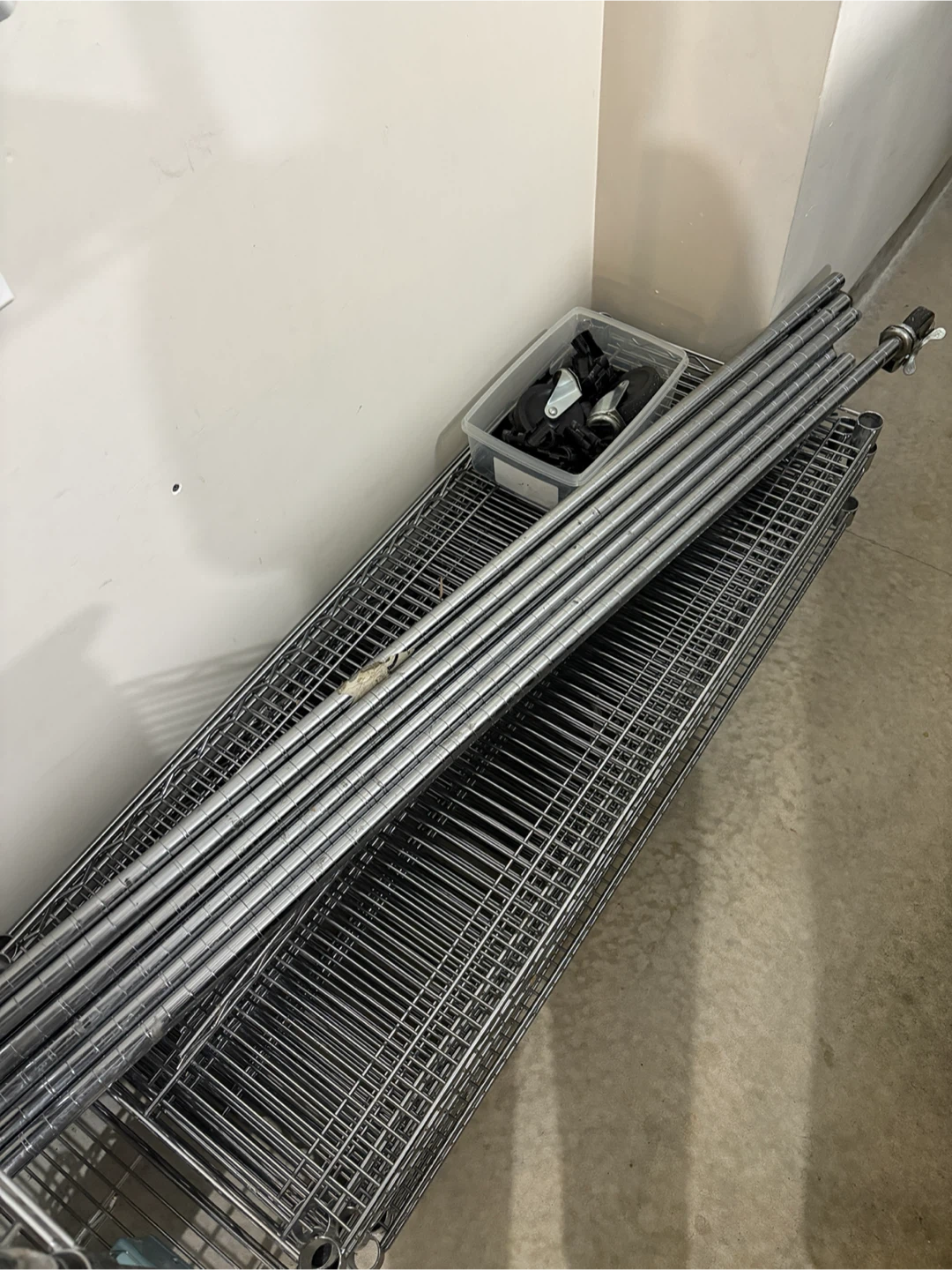 A set of 2 Costco Chrome Wire Shelving Unit with Wheels - photo 5