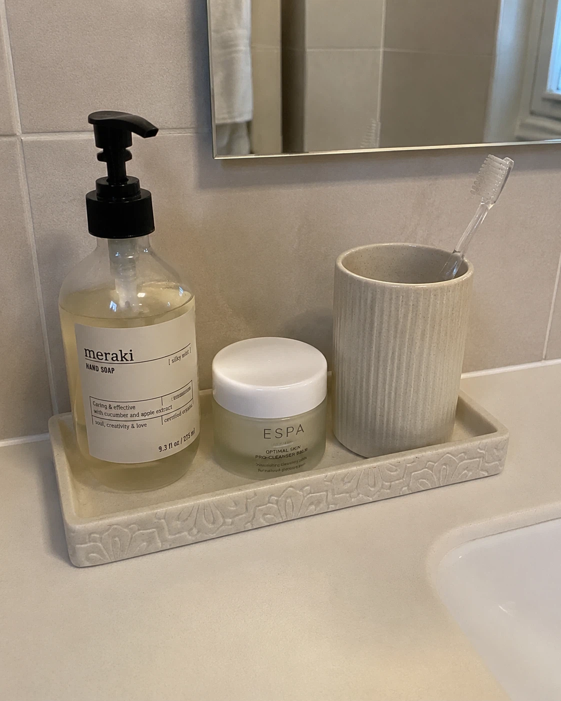 Cream Decorative Stone Tray - photo 4