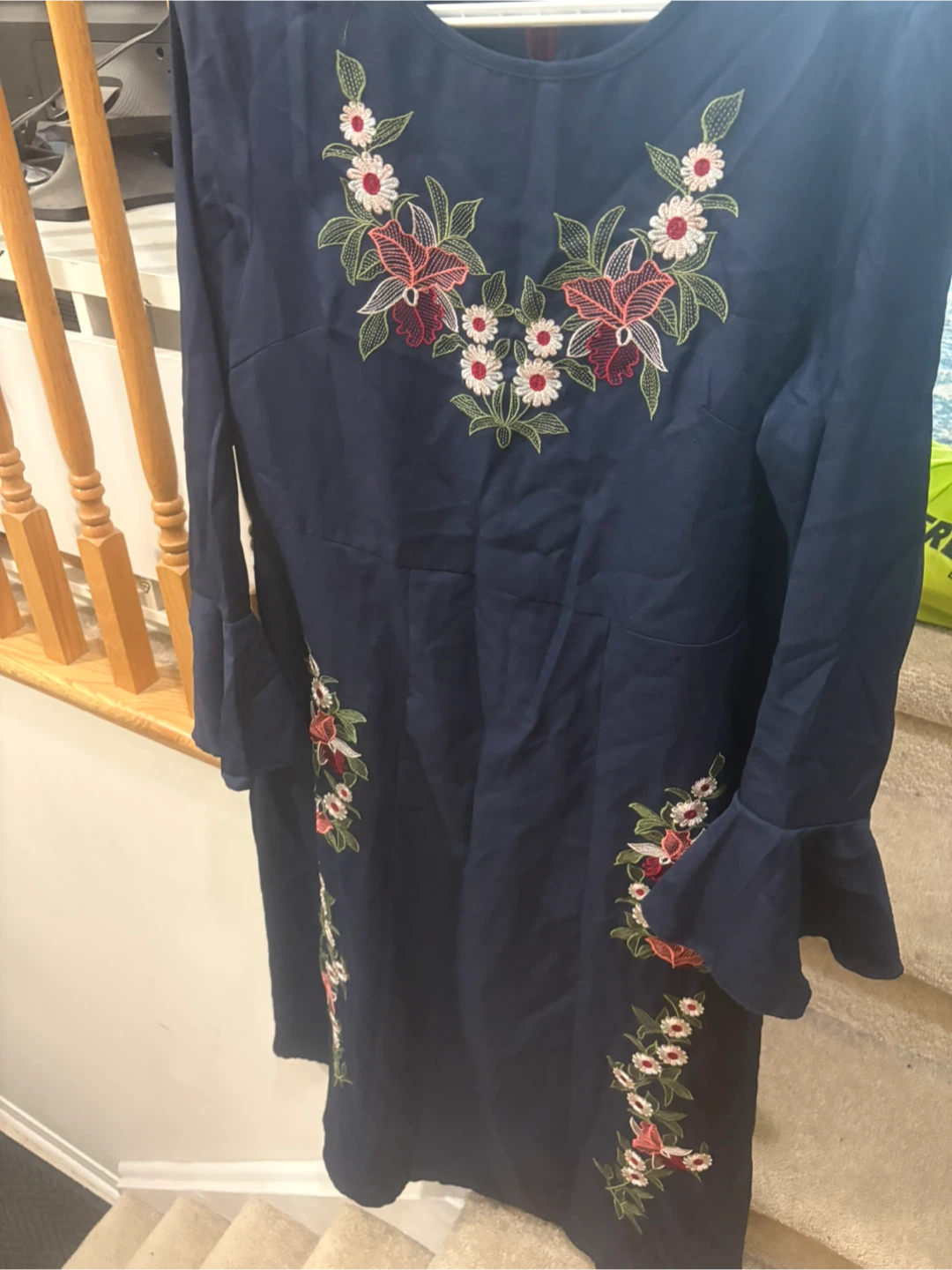SHEIN Navy Embroidered Dress