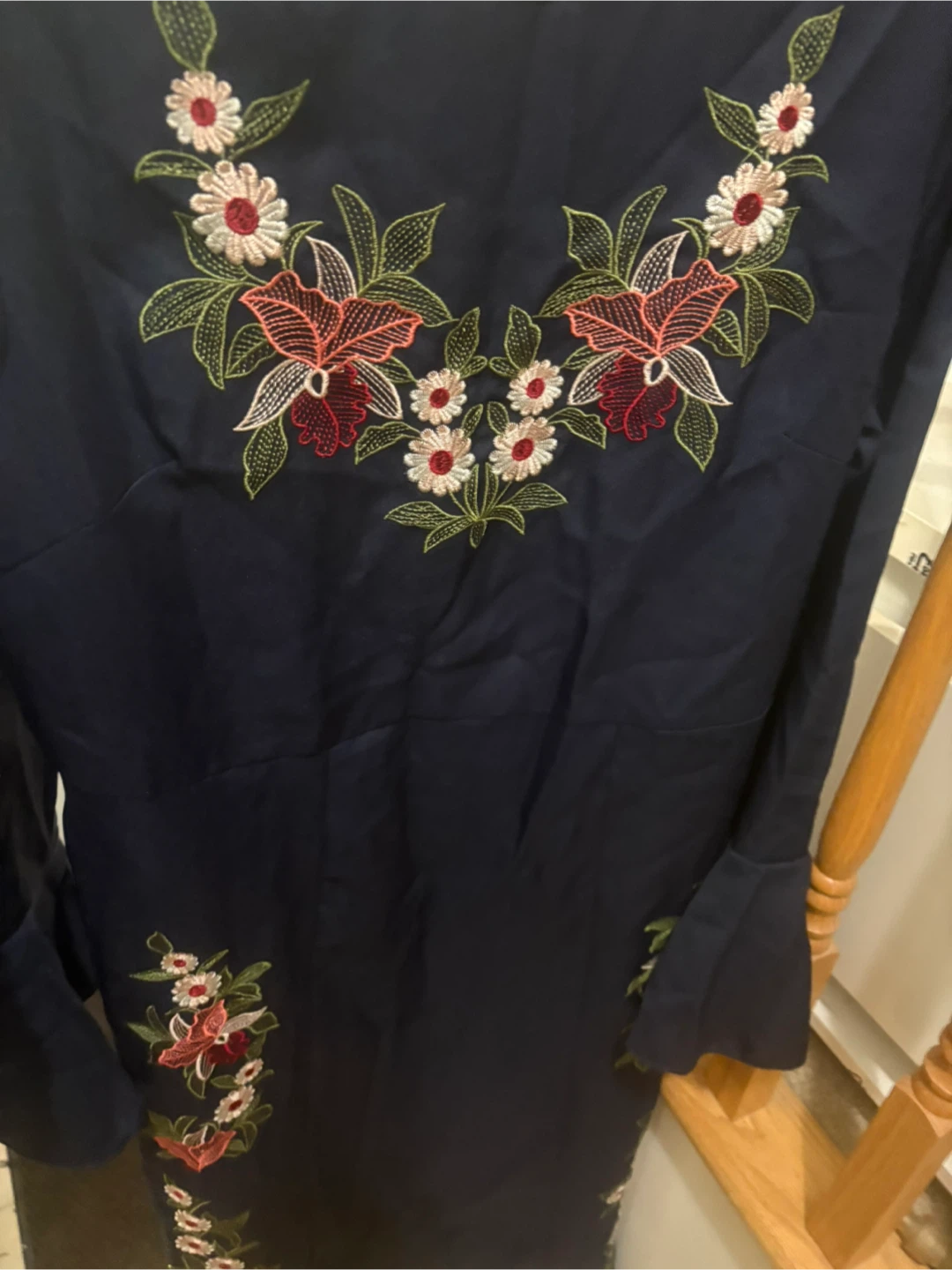 SHEIN Navy Embroidered Dress - photo 2