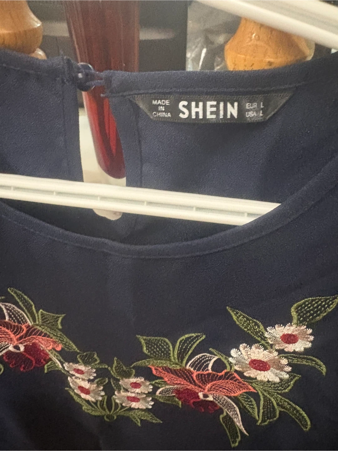 SHEIN Navy Embroidered Dress - photo 3