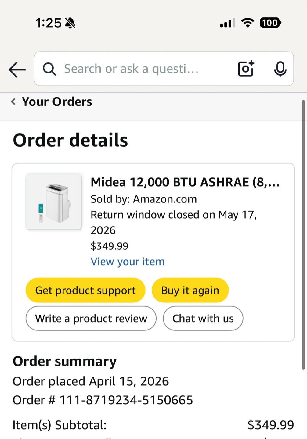 Midea 12,000 BTU Portable Air Conditioner - photo 3
