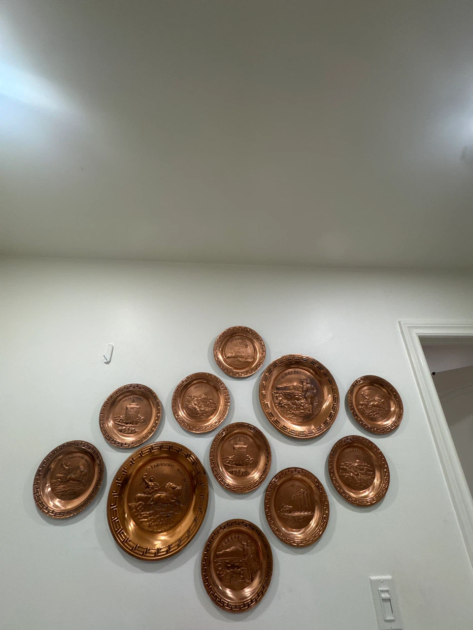 Set of 11 Copper Decorative Plates - Greek Landmarks