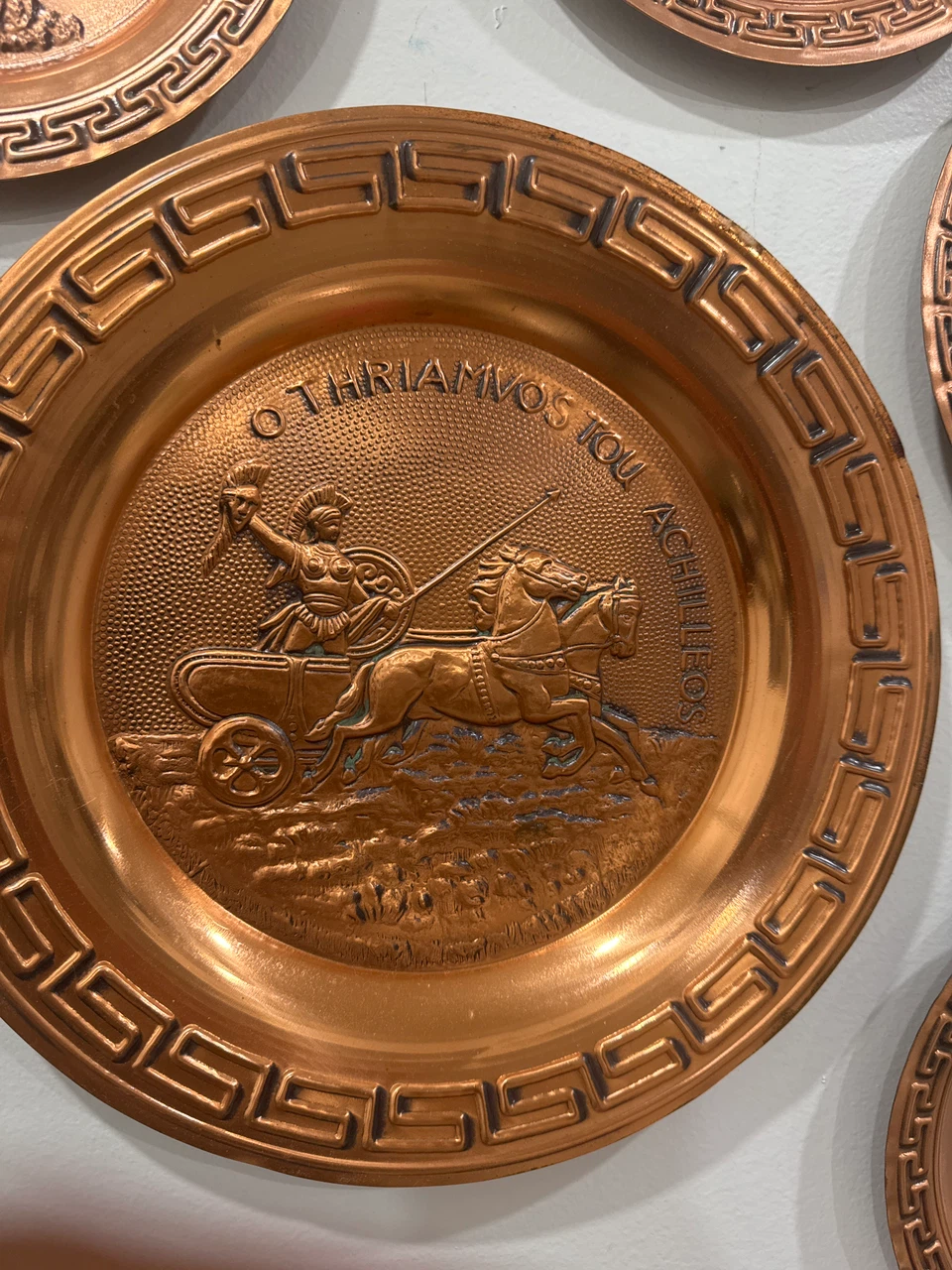 Set of 11 Copper Decorative Plates - Greek Landmarks - photo 2