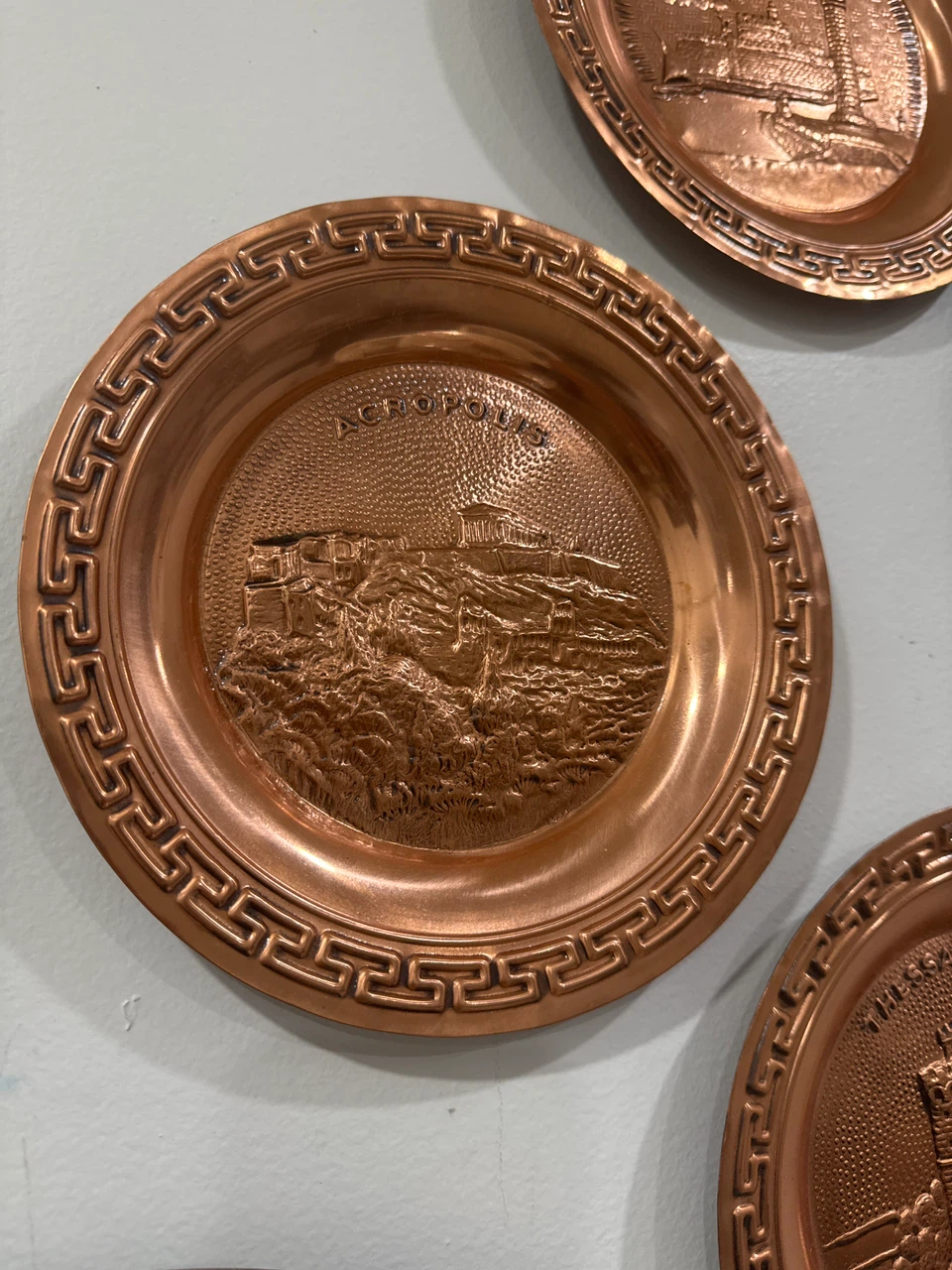 Set of 11 Copper Decorative Plates - Greek Landmarks - photo 4