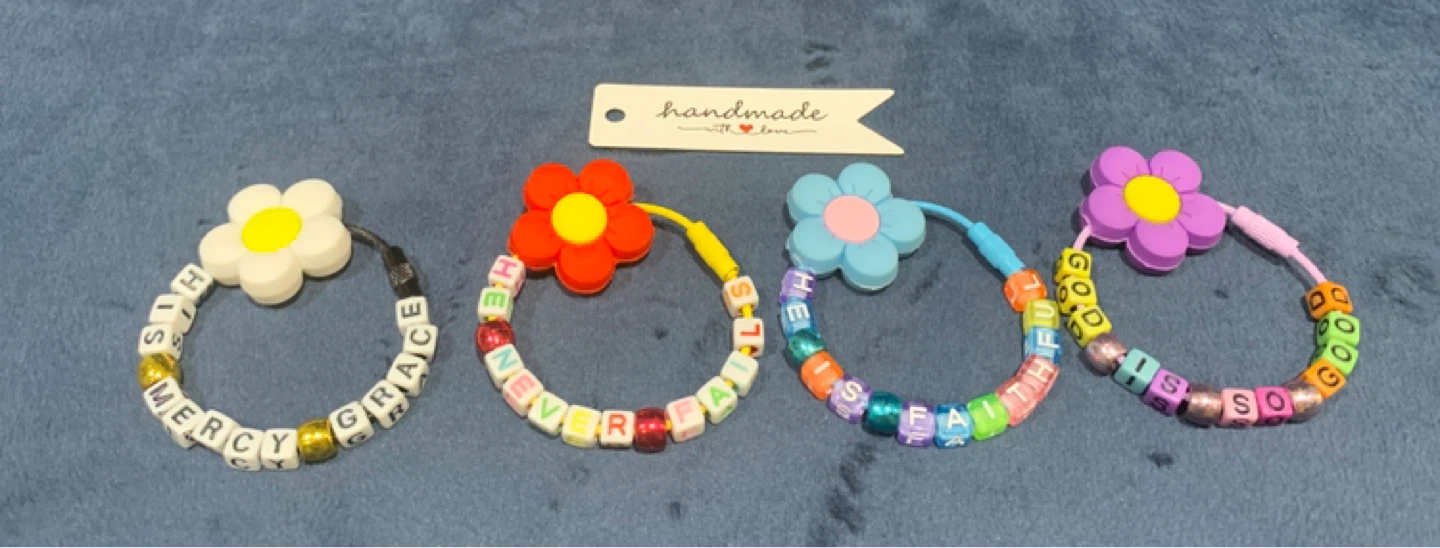 Set of 4 Handmade Message Key Chains