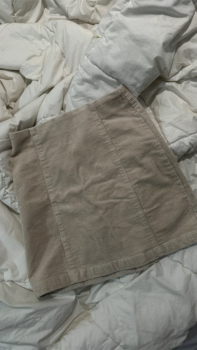 Amisu Beige Corduroy Mini Skirt - photo 4