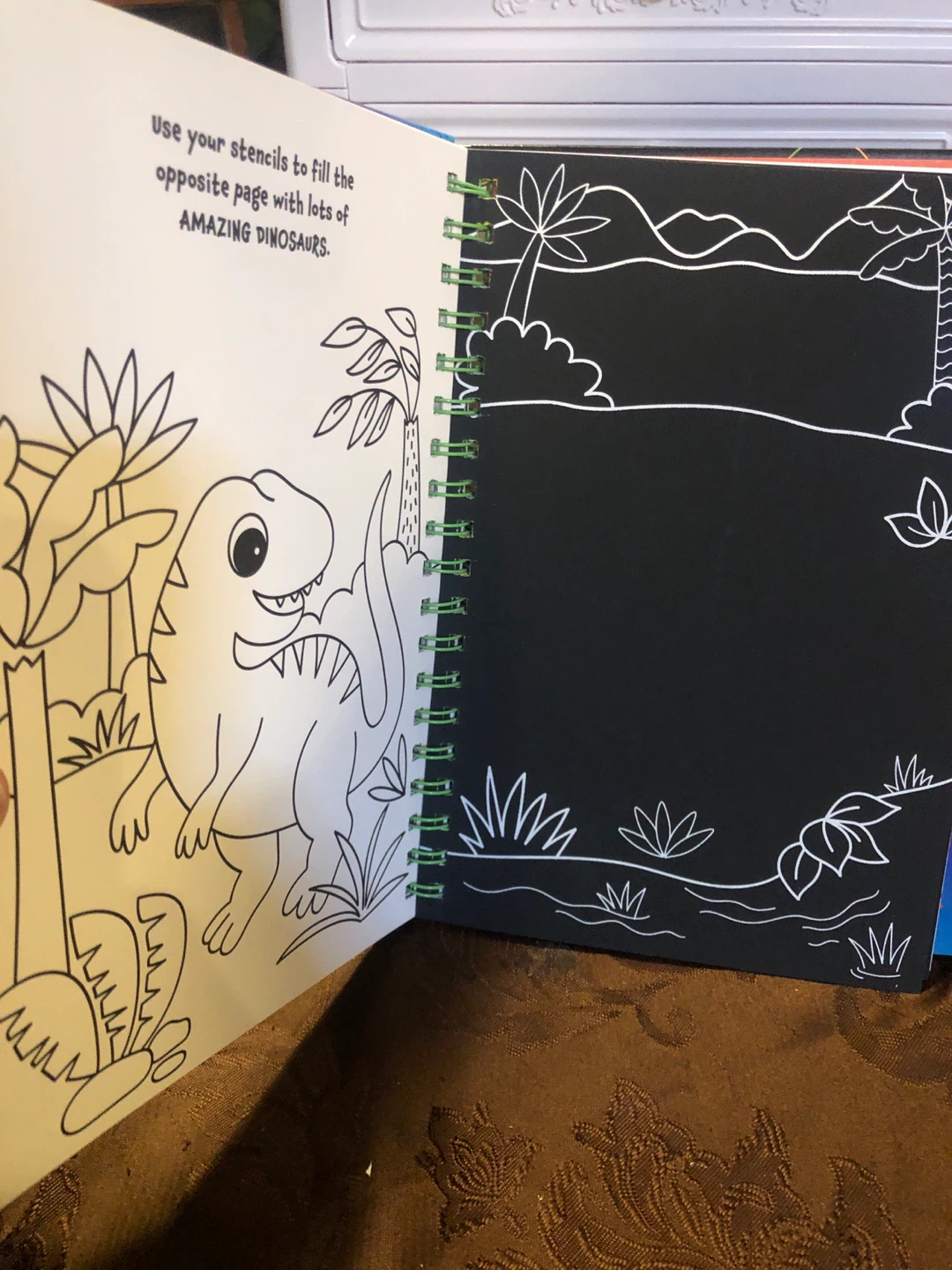 NEW Amazing Dinosaurs Scratch Art Stencils Activity Book - photo 5
